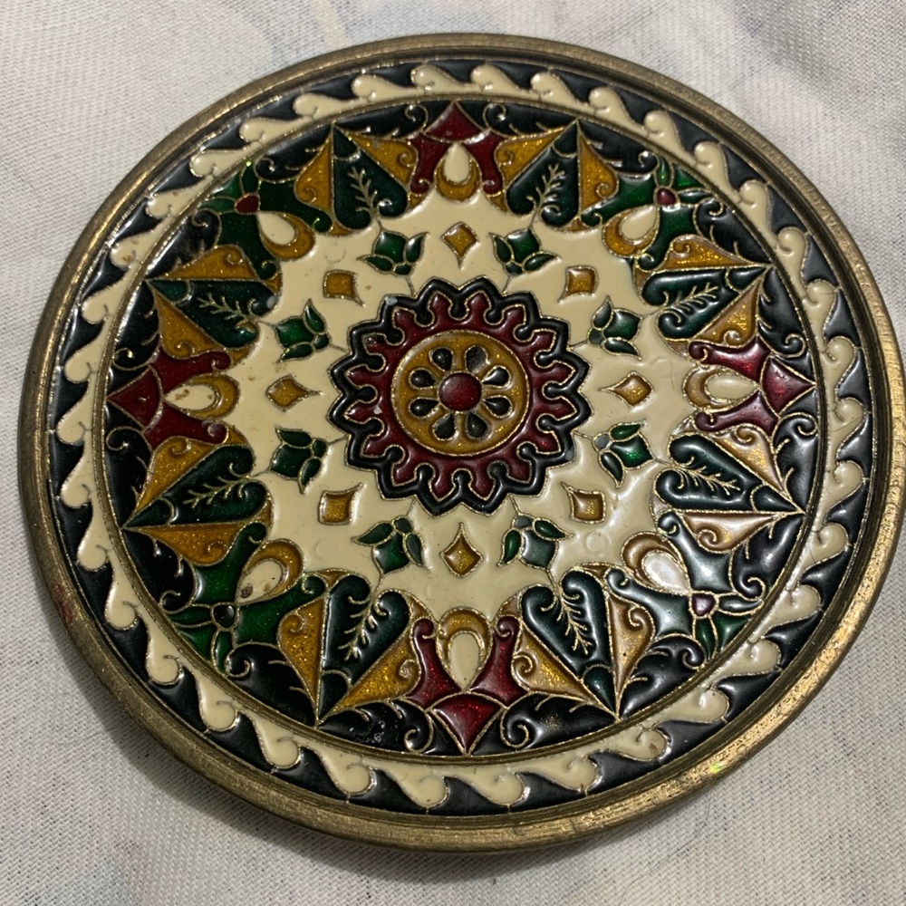 Byzantine Mosaic Designs. Enamel Work. Solid brass. Hand made in Greece